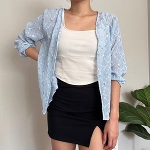 ✖️SOLD✖️Baby blue floral cardigan